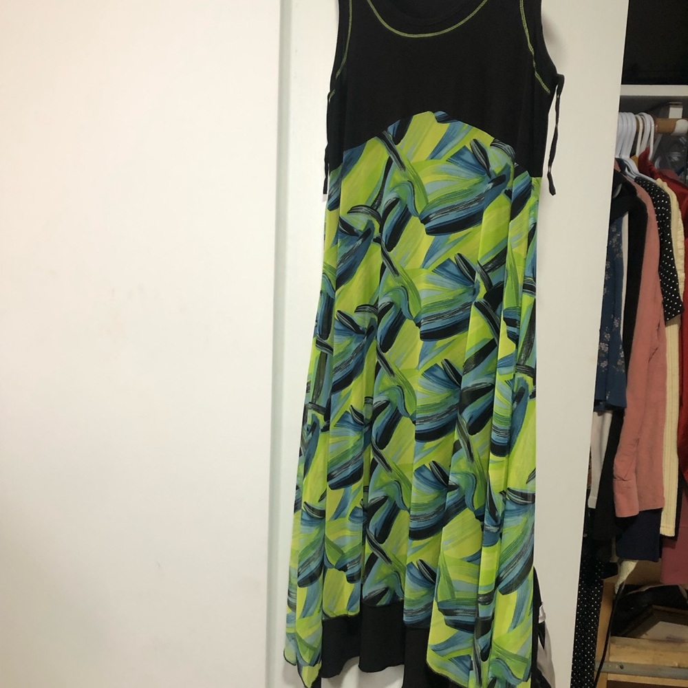 Stylish Black and Green Women's Dress